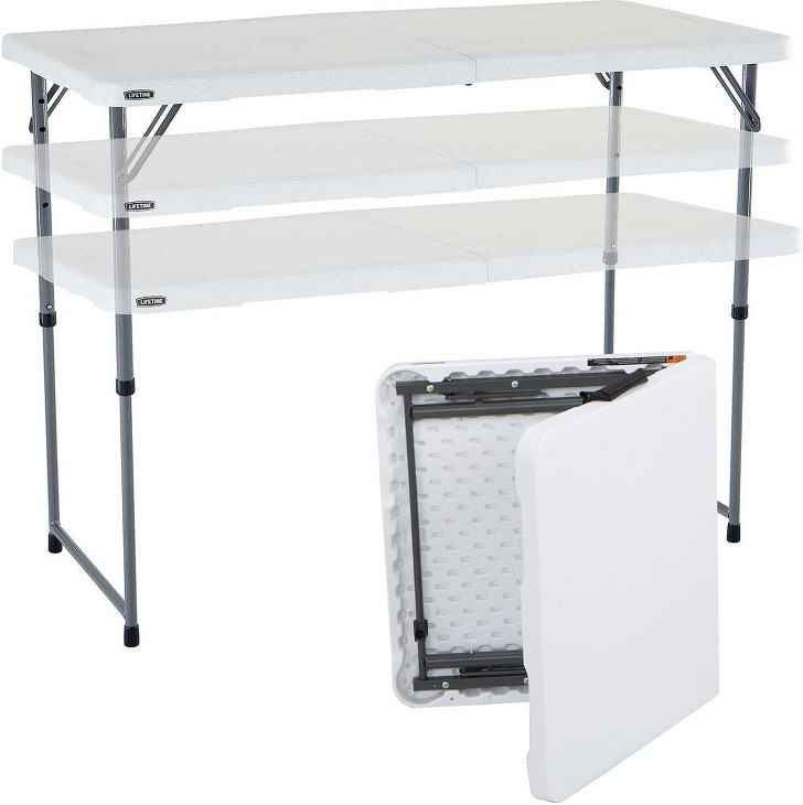4' Commercial Grade Adjustable Fold-in-Half Table
