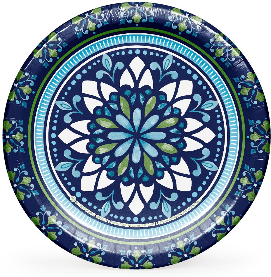 Mosaic Medallions Paper Plates, 10", 85 ct.