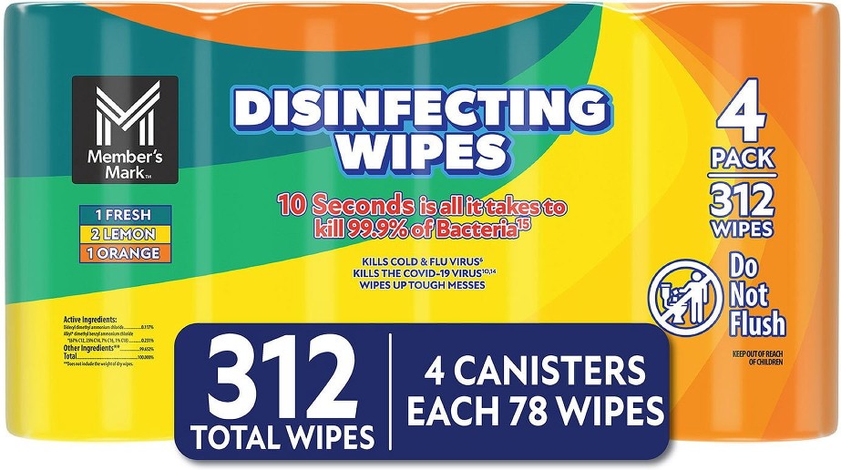 Disinfecting Wipes, Variety Pack, 4 pk., 312 ct.
