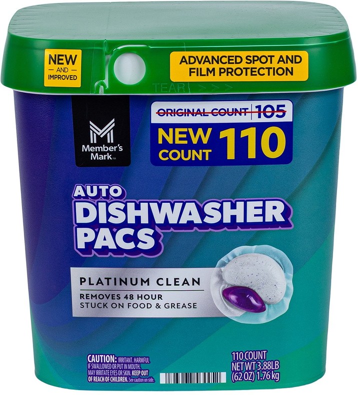 Platinum Clean Automatic Dishwasher Pacs, Fresh Clean, 110 ct.