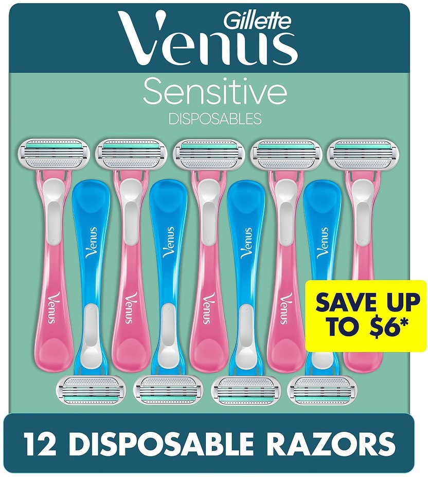 Sensitive Disposable Razors for Women, 12 ct.