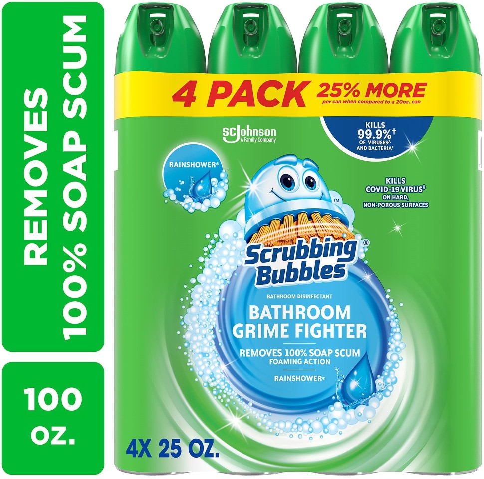 Bathroom Cleaner, Rainshower, 4 ct., 100 oz.