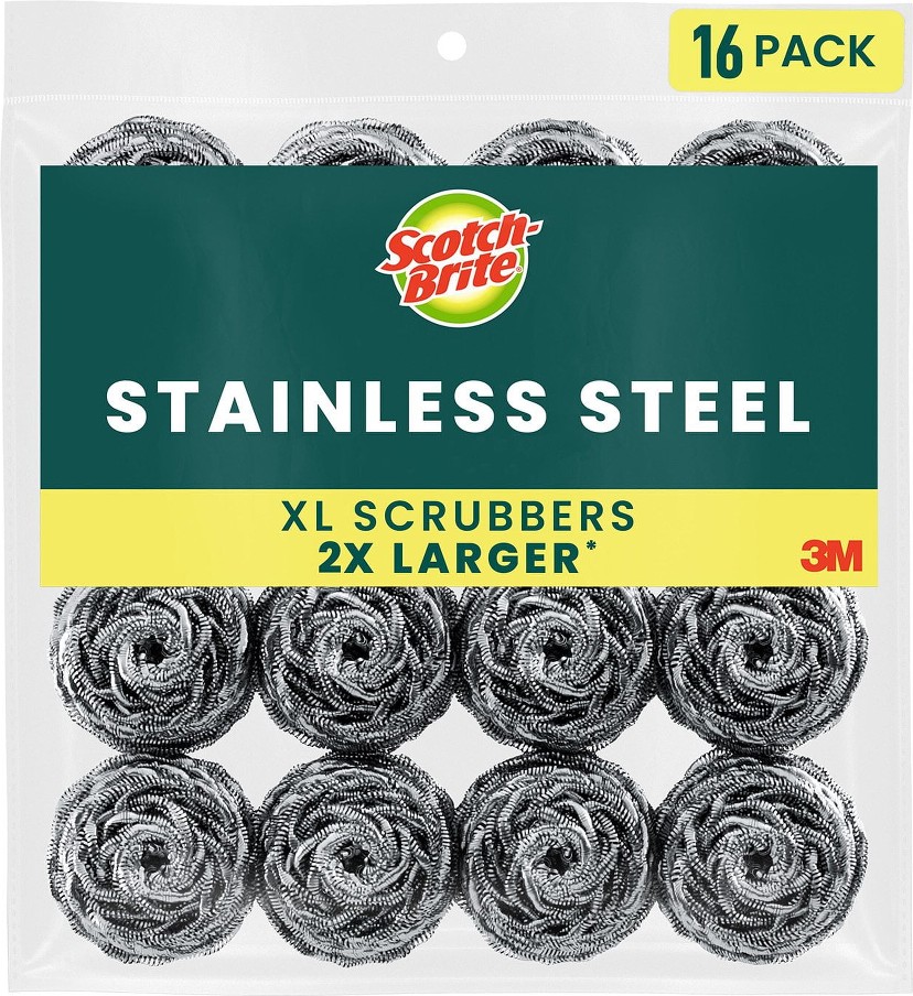 Stainless Steel Extra Large Scrubbers,16 ct.