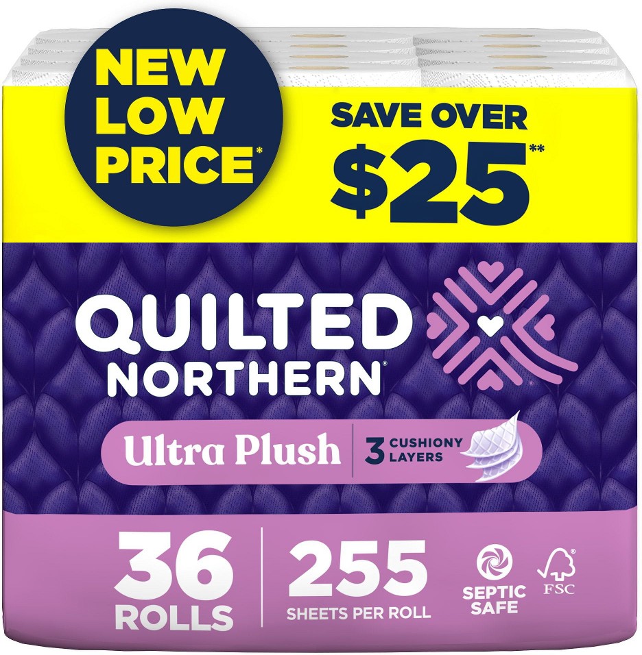 Ultra Plush 3-Ply Toilet Paper 36 rolls, 255 sheets/roll