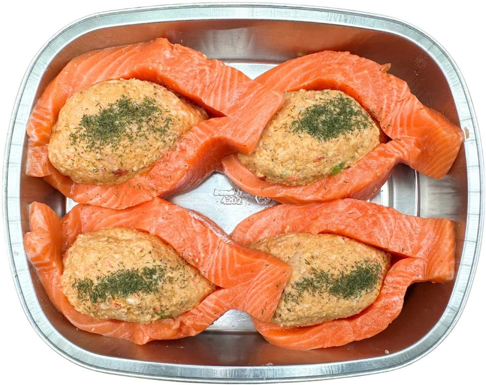 Atlantic Salmon with Seafood Stuffing, 4 ct., priced per pound