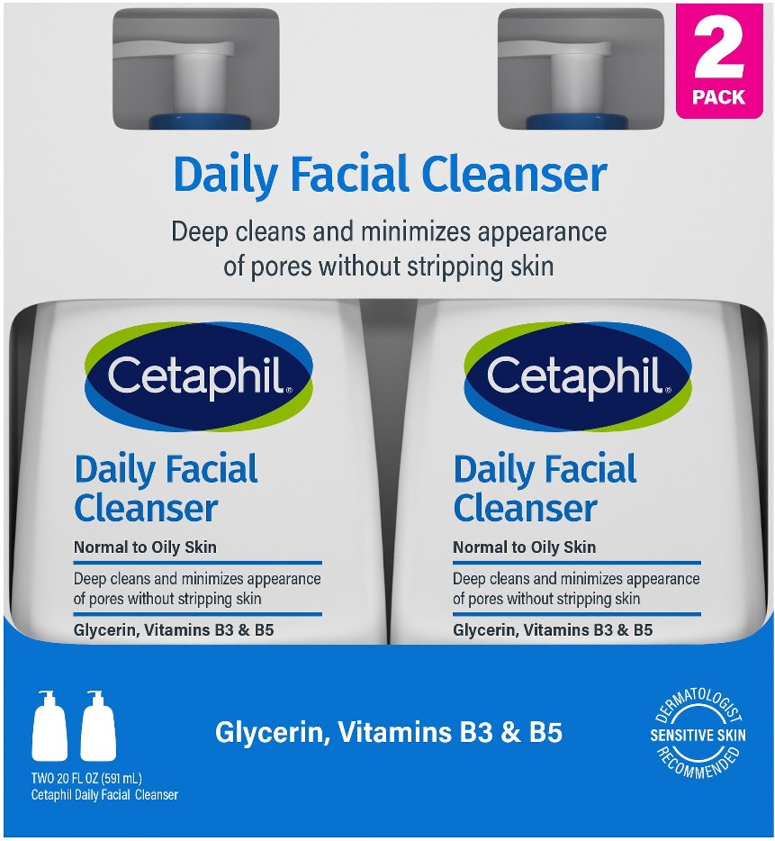 Daily Facial Cleanser for Sensitive Skin, Combination to Oil Skin, (20 fl. oz., 2 pk.)