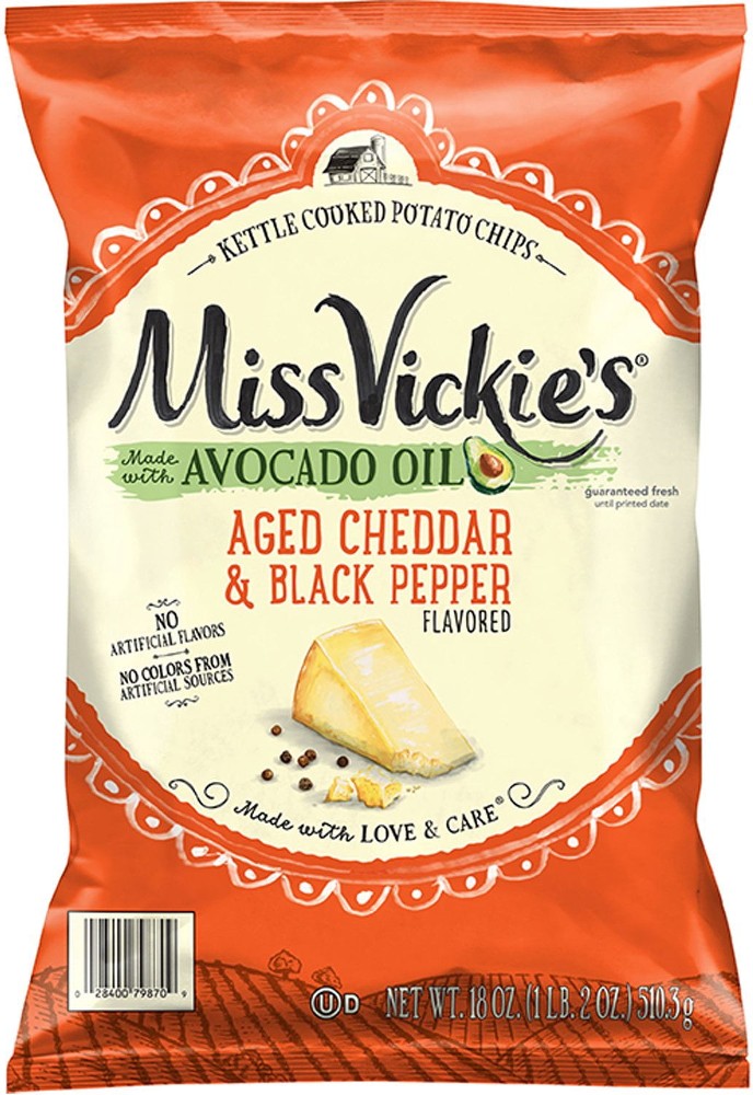Aged Cheddar & Black Pepper Flavored Kettle Cooked Potato Chips, 18 oz.