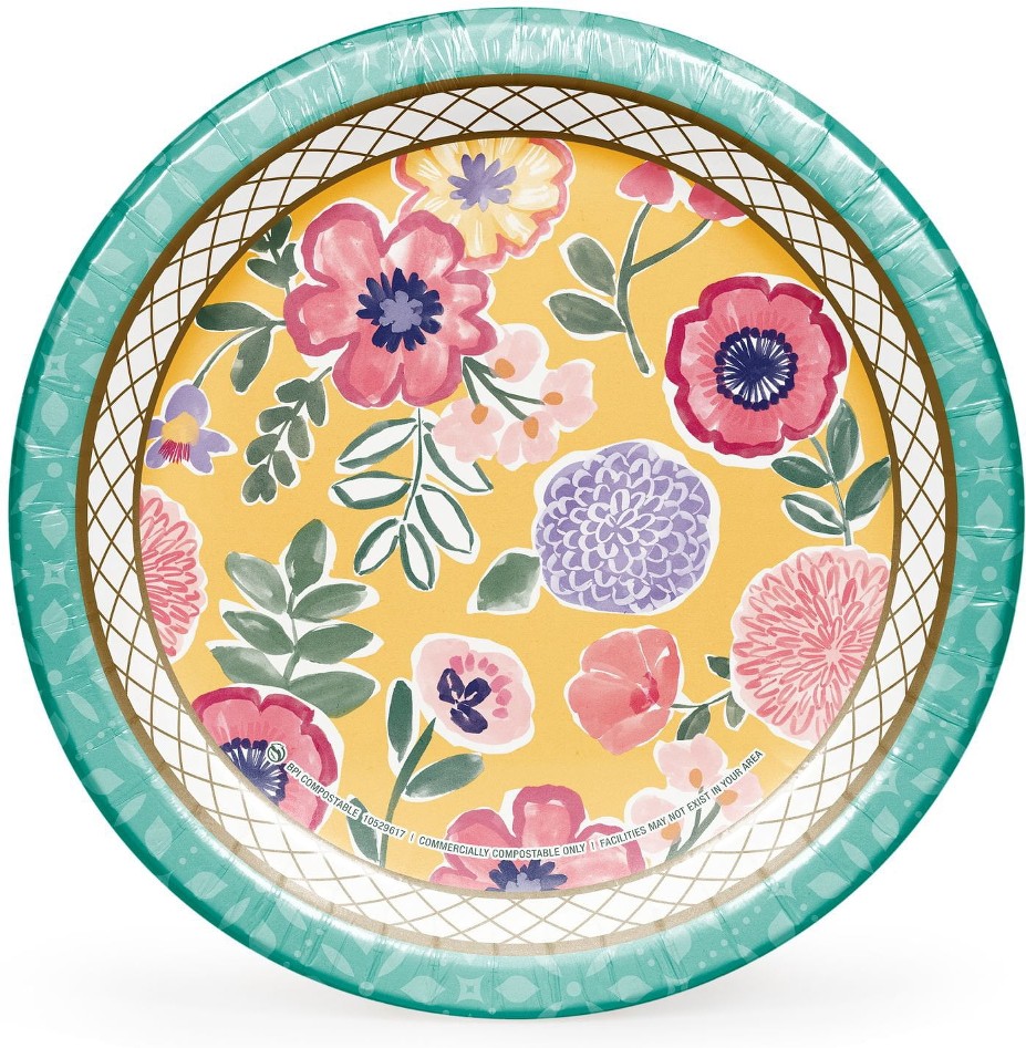 Fancy Florals, Spring Paper Plates, 10", 85 ct.