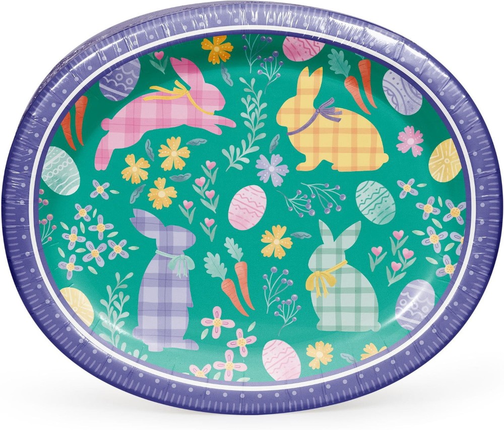 Easter Oval Paper Plates, 10" x 12", 50 ct.