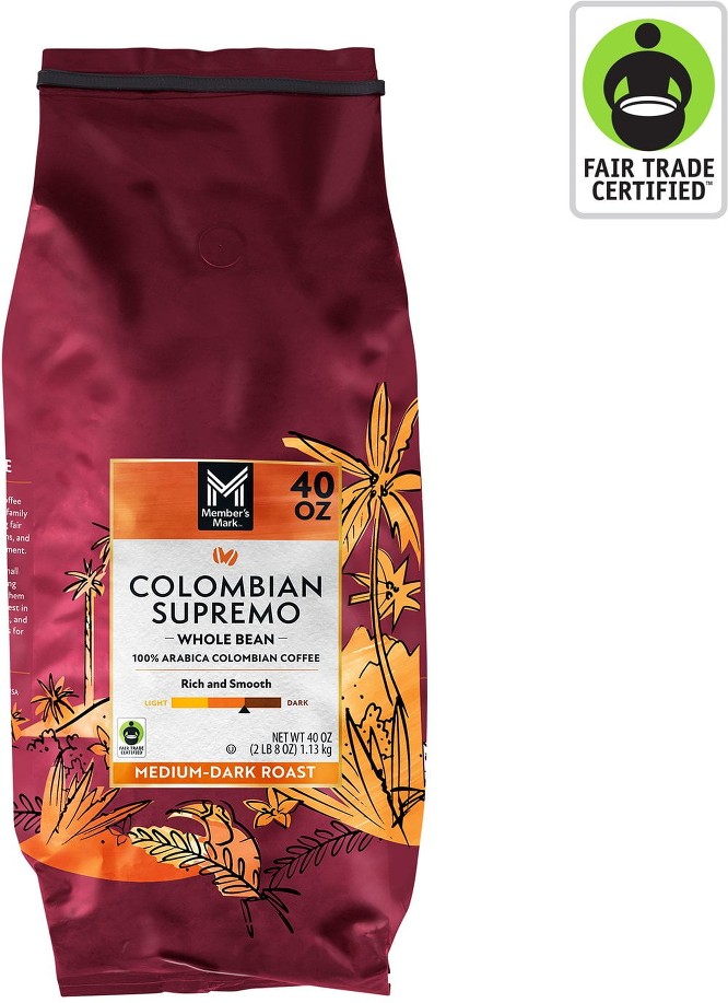 Colombian Supremo Whole Bean Coffee, 40 oz.