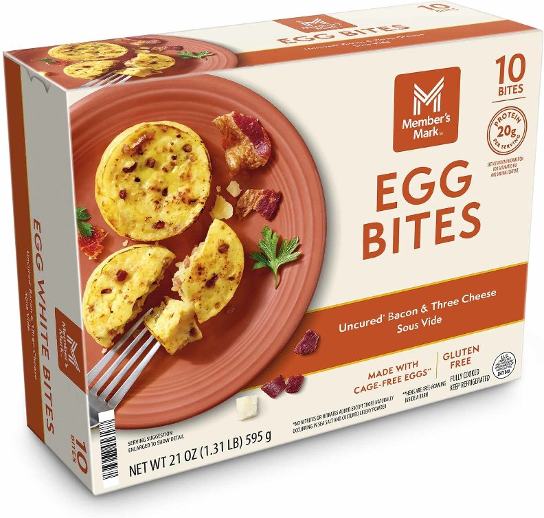 Sous Vide Uncured Bacon and Three Cheese Egg Bites, 5 pk.