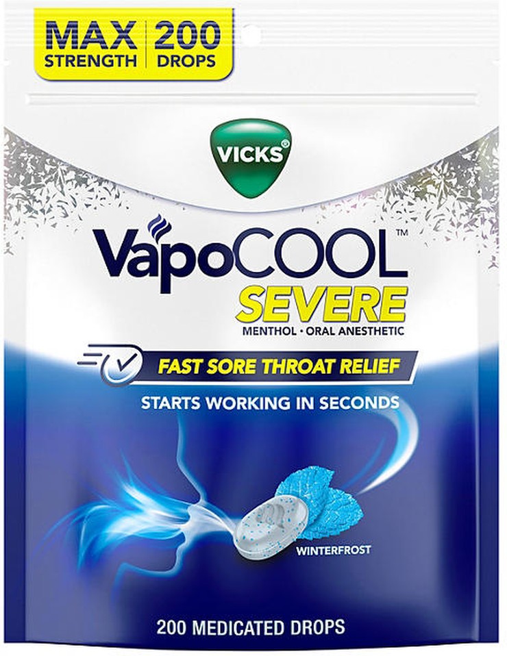 VapoCool Severe Medicated Sore Throat Drops, 200 ct.