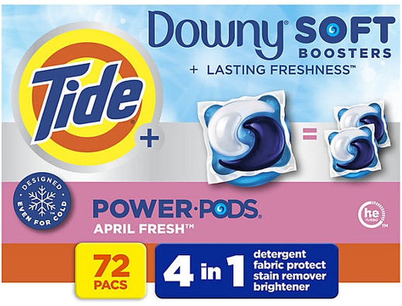 Power PODs Downy Soft Boosters Laundry Detergent Pacs, April Fresh, 72 ct.