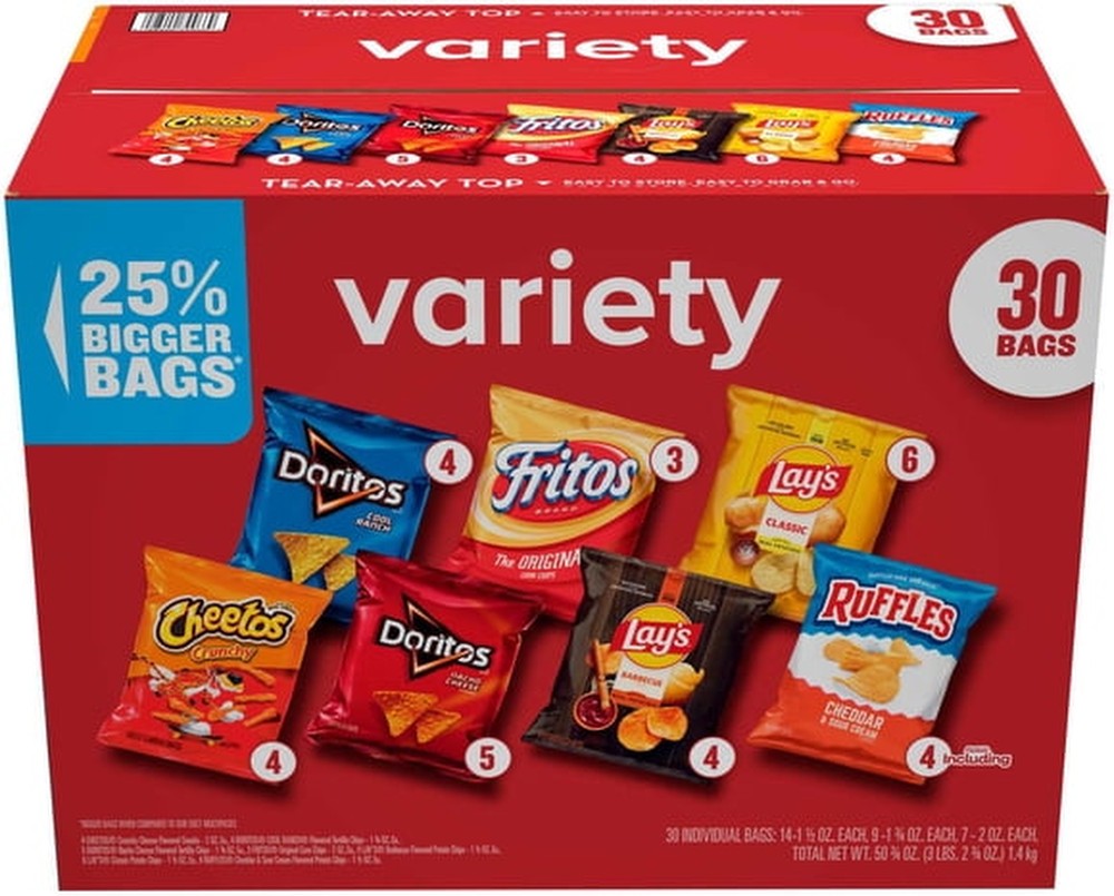 Variety Pack Chips & Snacks, 30 pk.