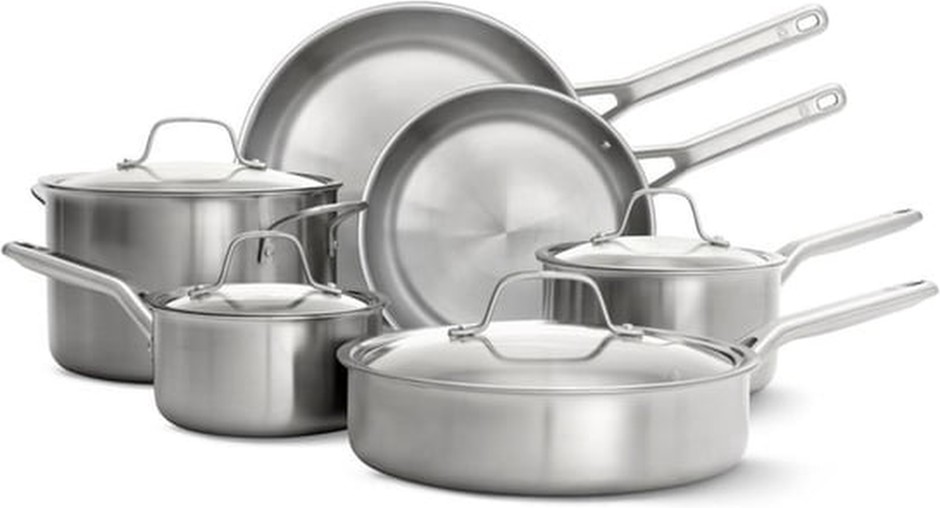 Stainless Steel 10-Piece Triply Cookware Set