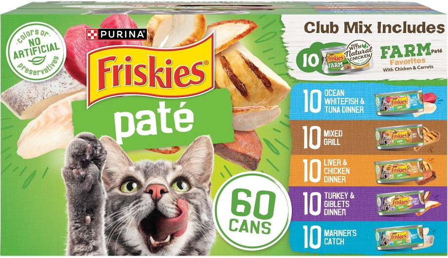 Friskies Variety Pack, Adult Pate Wet Cat Food, 5.5 oz., 60 ct.