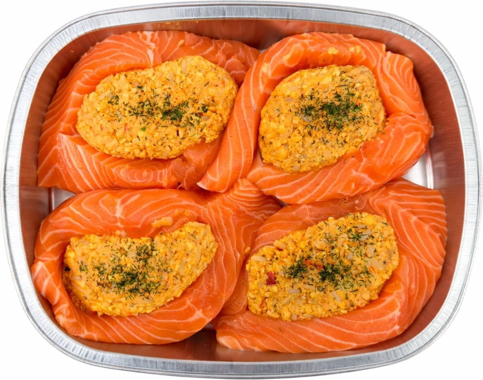 Atlantic Salmon with Seafood Stuffing, 4 ct., priced per pound