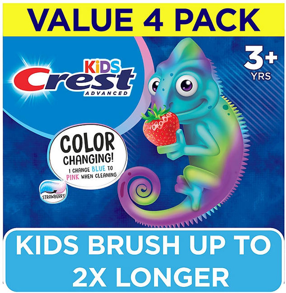 Kid's Color Changing Toothpaste, Strawberry, 4.2 oz., 4 pk.