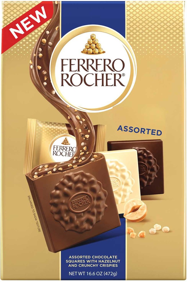 Rocher Assorted Chocolate Squares with Hazelnut and Crunchy Crispies, 16.6 oz.