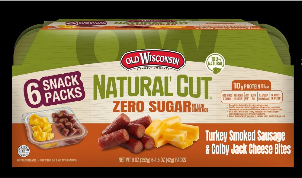 Natural Cut Turkey Smoked Sausage & Colby Jack Cheese Bites, 1.5 oz., 6 ct.