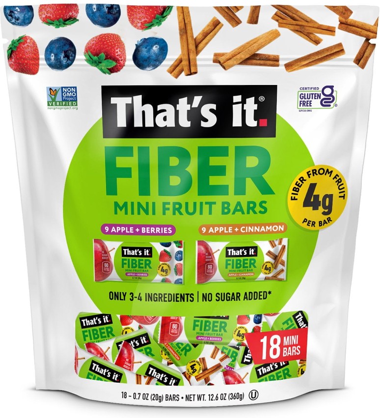 Fiber Mini Fruit Bars, 0.7 oz., 18 pk.