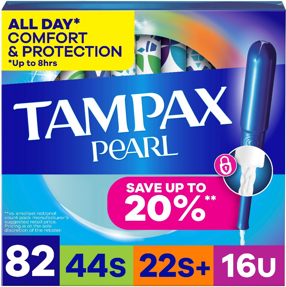 Pearl Tampons Trio Pack, Unscented, 82 ct.