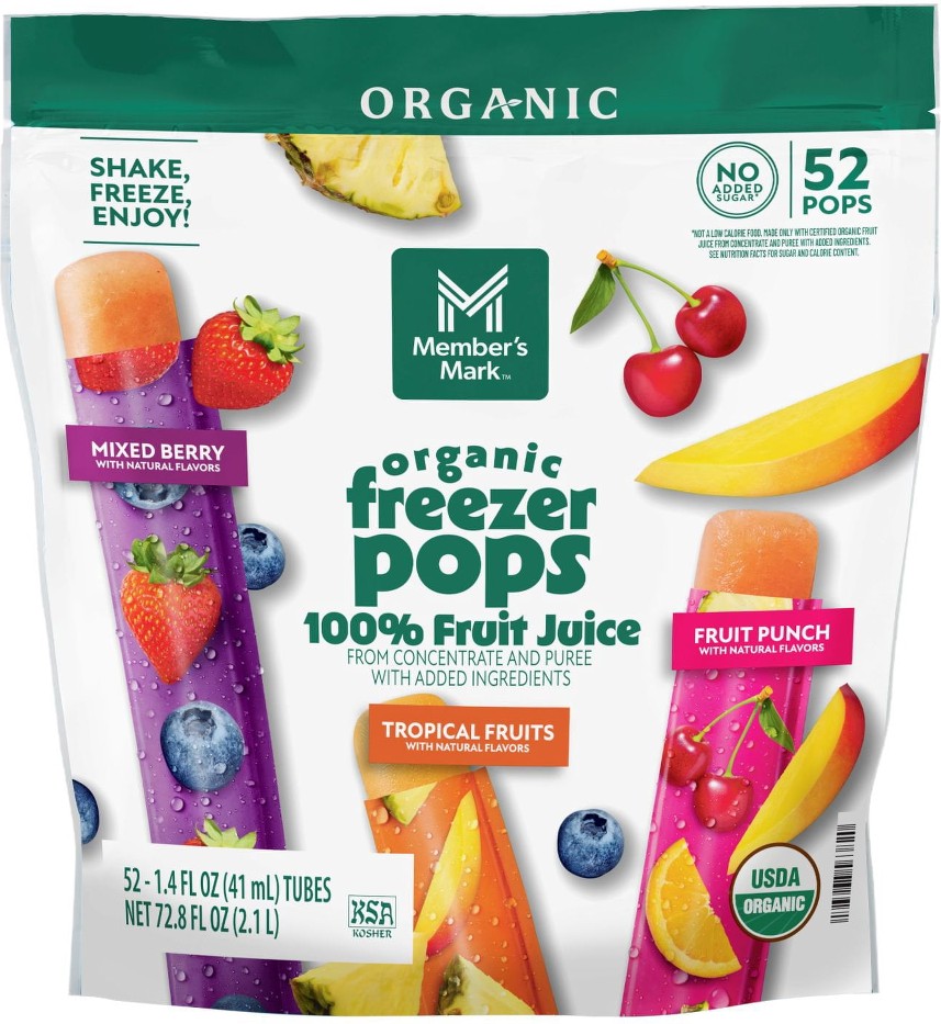 Organic Freezer Pops, 52 ct.