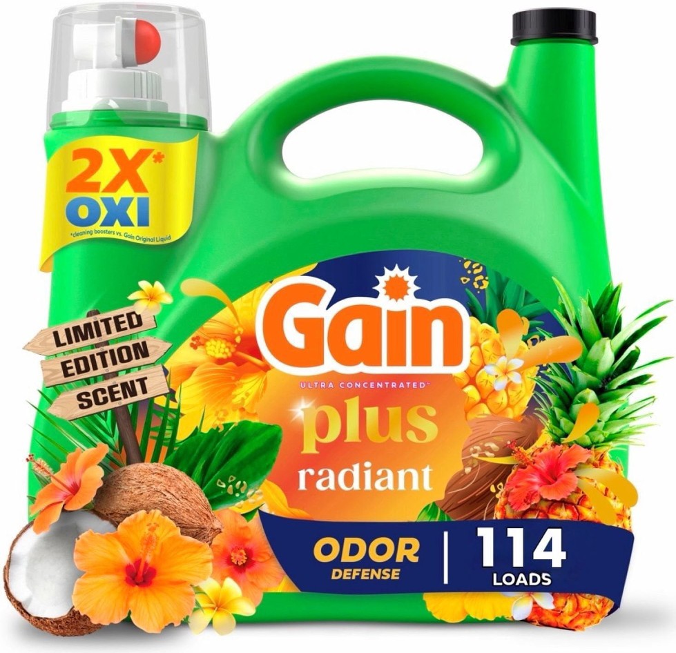 Plus Liquid Laundry Detergent, Radiant, 114 Loads, 140 fl. oz.