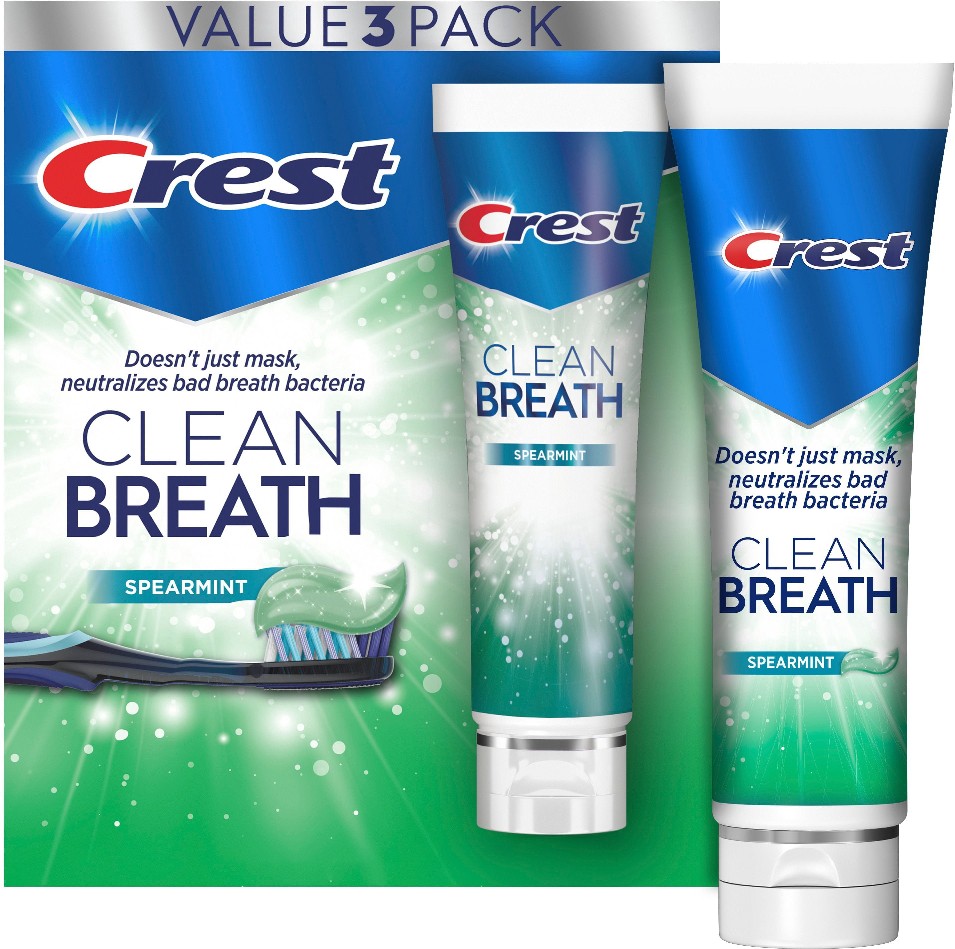 Plus Clean Breath Spearmint Toothpaste, 4.6 oz., 3 pk.