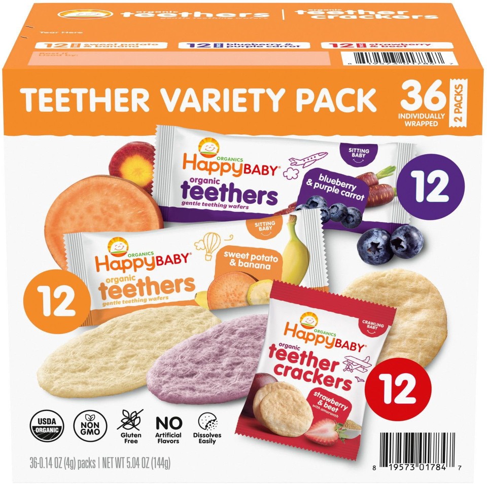 Organics Teethers & Teether Crackers, Variety Pack, 36 ct.