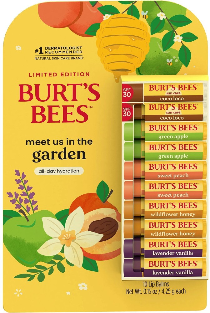 Garden Party Moisturizing Lip Balm Value Pack, 10 Tubes, 0.15 oz. ea.