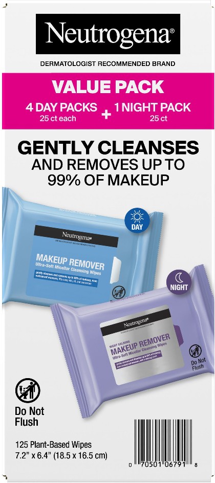 Makeup Remover & Night Calming Cleansing Towelettes, 25 ct., 5 pk.