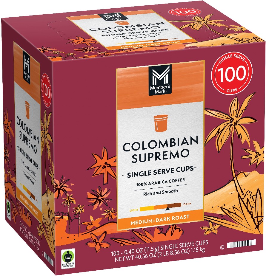 Colombian Supremo Medium-Dark Roast Coffee Pods, 100 ct.