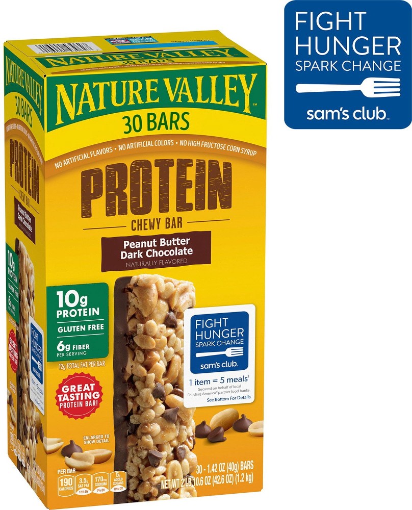 Peanut Butter Dark Chocolate Protein Chewy Bars, 30 ct.