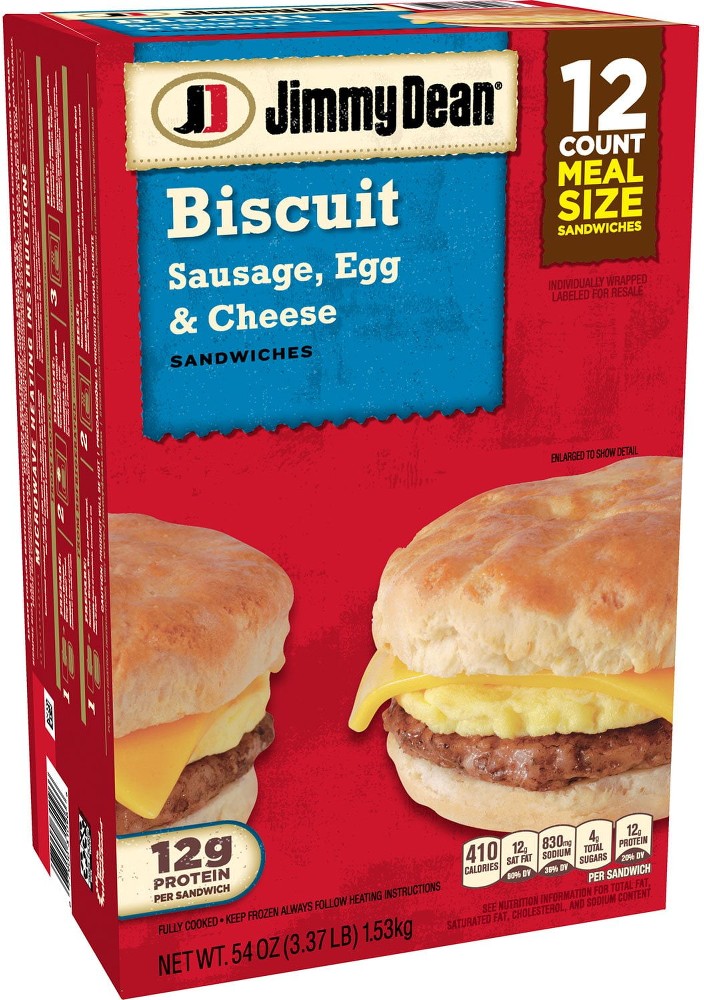 Sandwiches, Biscuit, Sausage, Egg & Cheese