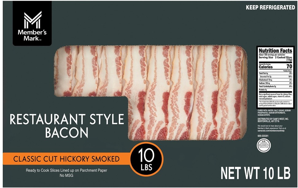 Restaurant Style Bacon, 10 lbs.