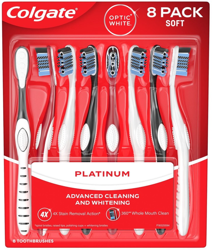 Optic White 360 Soft Manual Toothbrush, 8 ct.