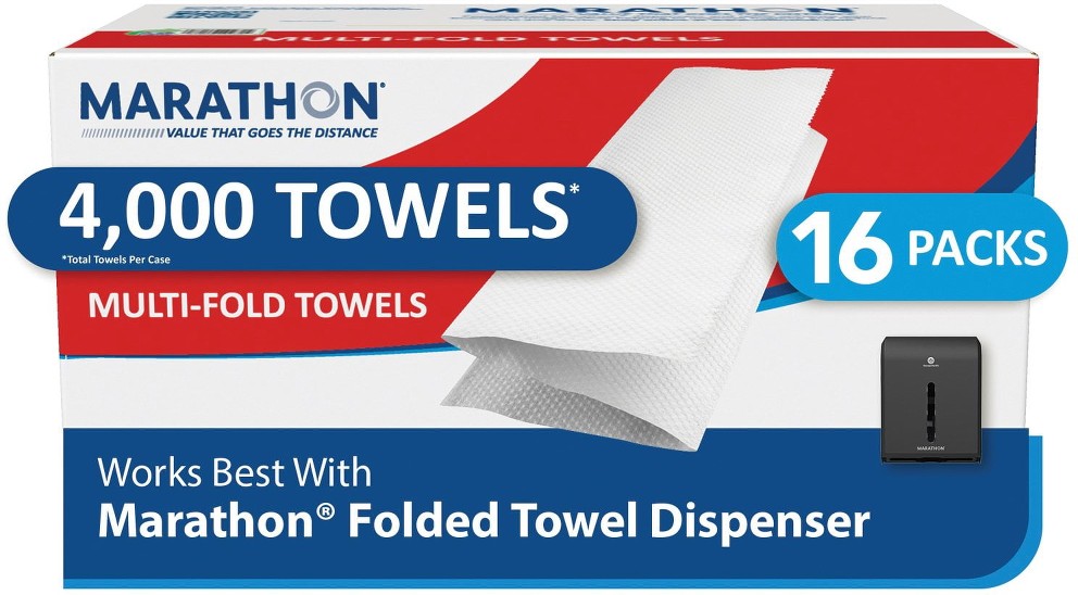 Multifold 1-Ply White Paper Towels 16 pks., 250 towels/pk
