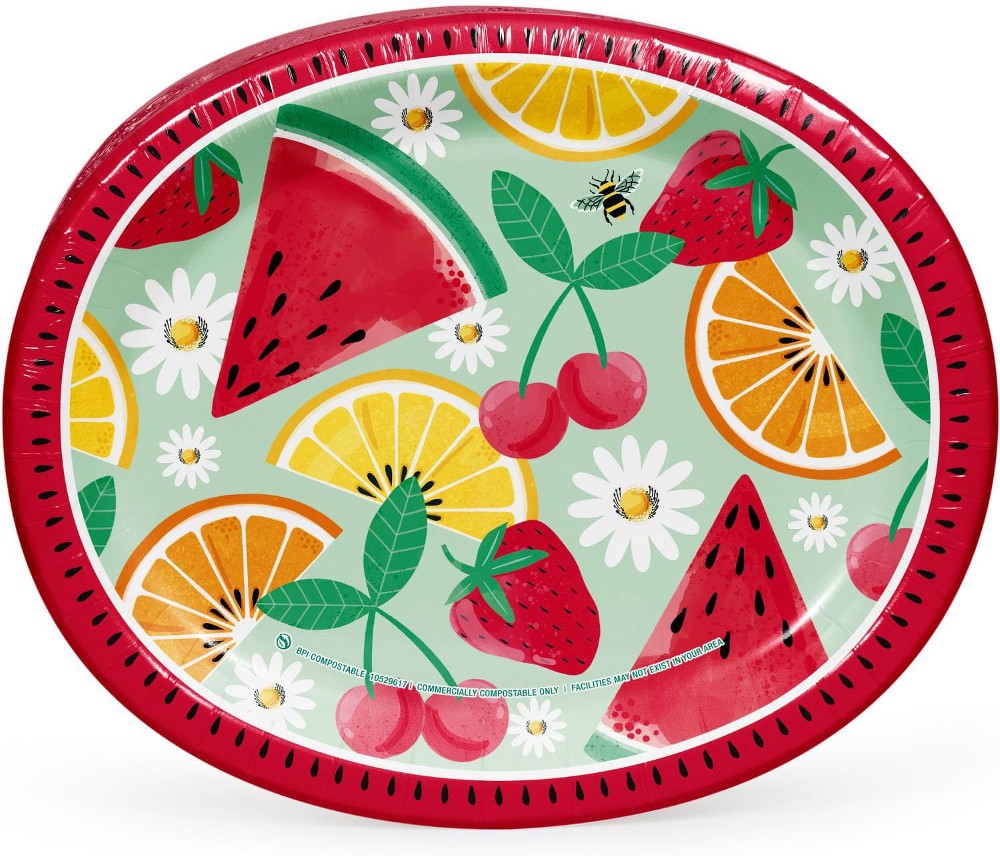 Tasty Fruit Summer Oval Plates, 10" x 12", 50 ct.