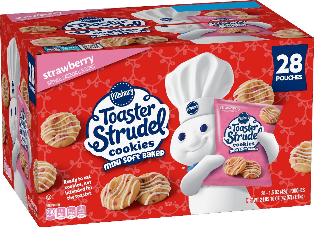 Pillsbury Soft Baked Mini Strawberry Toaster Strudel Cookies 1.5 oz., 28 pk.