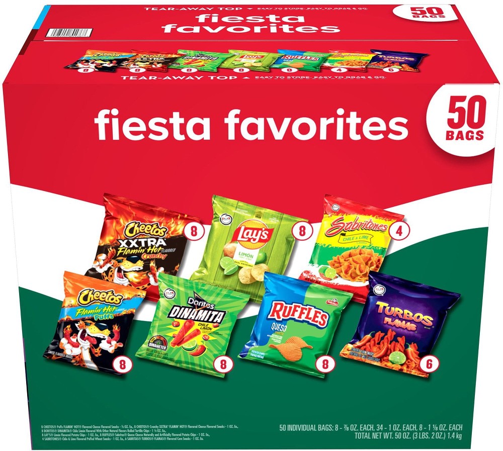 Fiesta Mix Variety Pack Chips & Snacks, 50 pk.