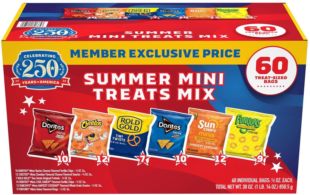 Summer Mini Treat Mix, Variety Pack Snacks, 0.5 oz., 60 pk.
