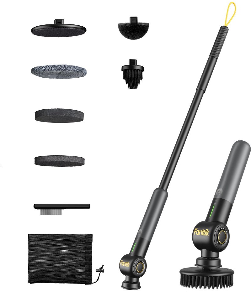 Dual-Speed Electric Scrubber with 6 Brush Heads