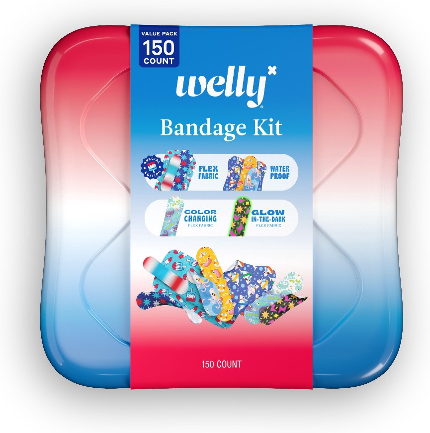 Assorted Red White & Blue Bandage Kit, 150 ct.