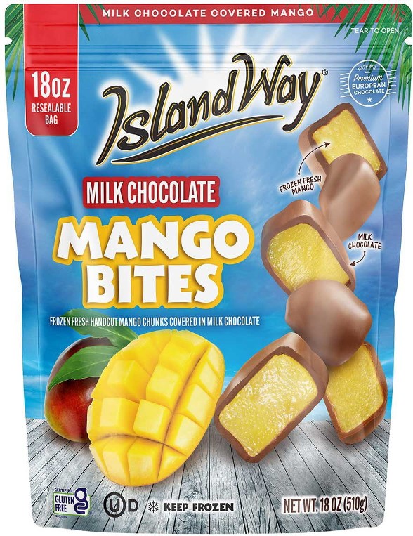 Milk Chocolate Covered Mango Bites, Frozen, 18 oz.