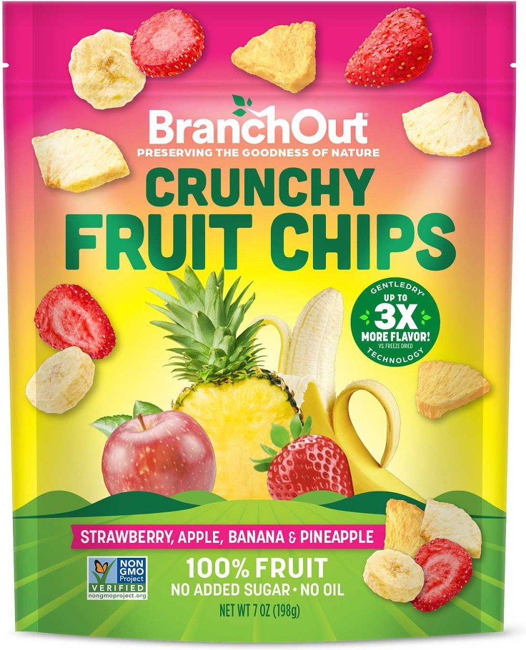 Crunchy Fruit Chips with Strawberry, Apple, Banana & Pineapple, No Added Sugar, 7 oz.