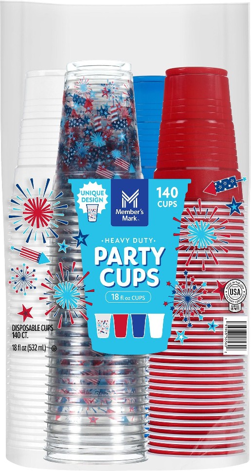 Patriotic Colors Plastic Cups 18 fl. oz., 140 ct.