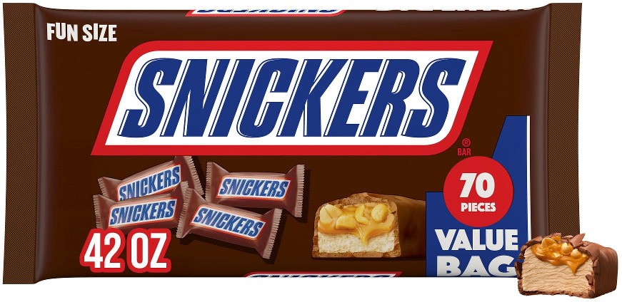 SNICKERS Milk Chocolate Easter Candy Bars, Fun Size, 70 pcs.