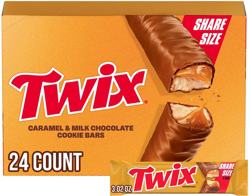 Caramel Cookie Chocolate Candy Bars, Share Size, 3.02 oz., 24 pk.