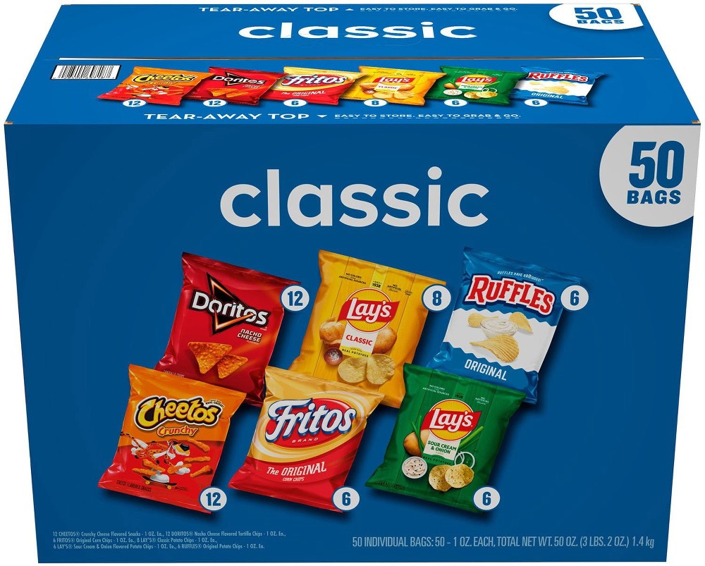 Classic Mix Variety Pack Chips, 50 pk.